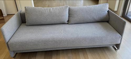 Grijze slaapbank, Huis en Inrichting, Zetels | Zetels, Gebruikt, Rechte bank, Driepersoons, 150 tot 200 cm, 75 tot 100 cm, Metaal
