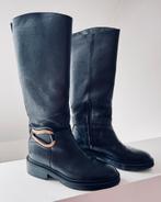 Zwarte lederen laarzen maat 37 dames, Ophalen, Hoge laarzen, Zwart, Zo goed als nieuw