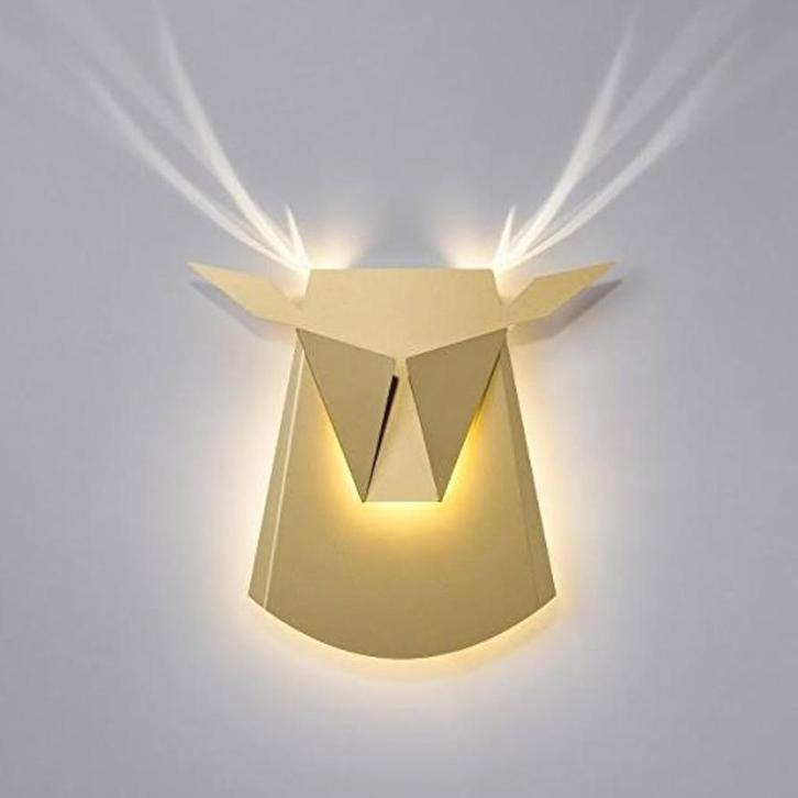 Applique lumineuse tête de cerf, Huis en Inrichting, Lampen | Wandlampen, Zo goed als nieuw, Metaal, Ophalen