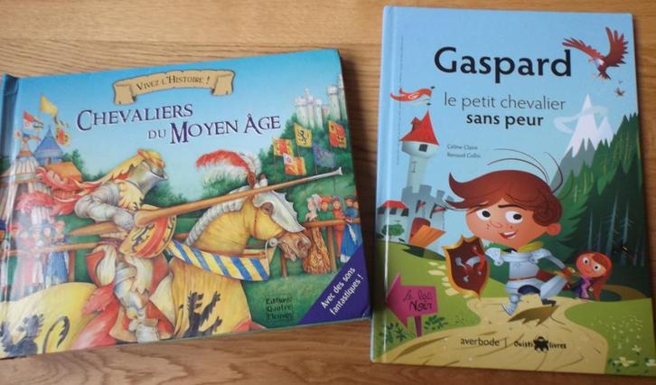 Livres Chevaliers (x2), Boeken, Kinderboeken | Kleuters, Gelezen, Fictie algemeen, 4 jaar, Jongen of Meisje, Uitklapboek, Voorleesboek