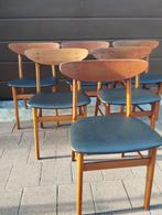 6 prachtige Mid Century Modern Deense stoelen - Farstrup 210, Zwart, Hout, Ophalen of Verzenden, Zo goed als nieuw