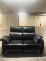 2 zit , zwart leer., Huis en Inrichting, Zetels | Zetels, Ophalen, Tweepersoons, Leer, Zo goed als nieuw