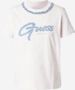 Guess witte t-shirt met km afgewerkt met blauw en zilvere, Kleding | Dames, T-shirts, Guess, Wit, Maat 46/48 (XL) of groter, Ophalen of Verzenden
