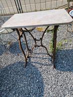 smeedijzer tafel+marmer 70cm hg  €65, Tuin en Terras, Ophalen, Gebruikt