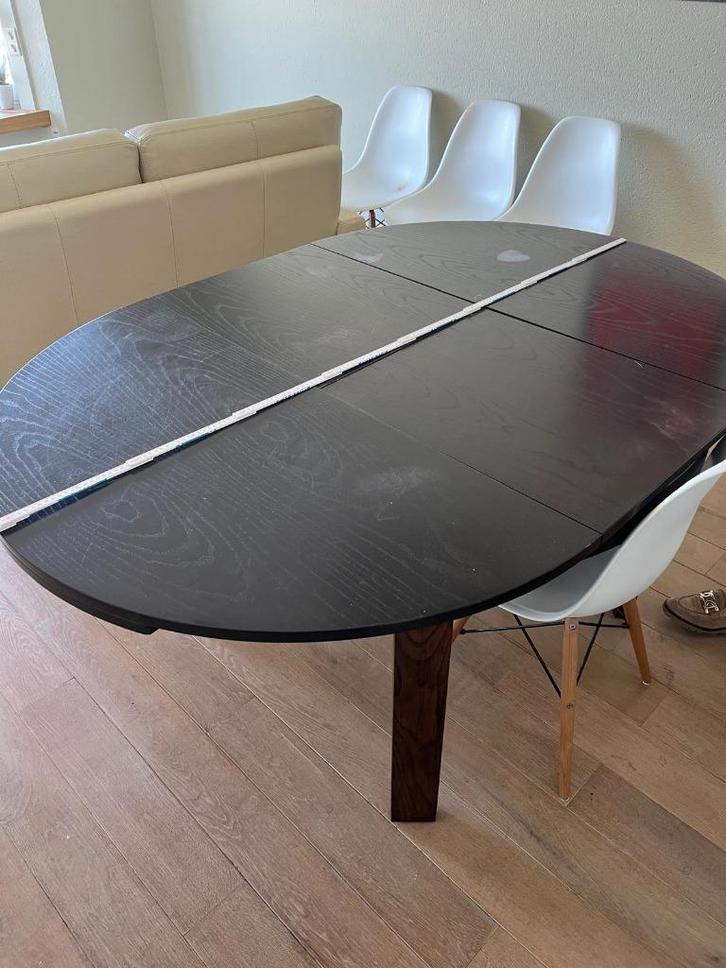 Ronde tafel (uittrekbaar), Huis en Inrichting, Tafels | Eettafels, Gebruikt, Kersenhout, Ophalen