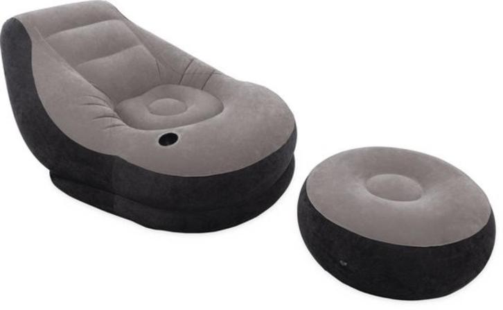 Opblaasbare zetel en poef Intex + elektrisch pomp, Tuin en Terras, Tuinsets en Loungesets, Zo goed als nieuw, Ophalen of Verzenden