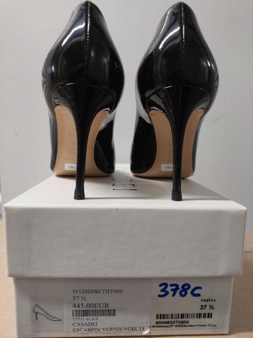 378C* Casadei -sexy escarpins noirs cuir verni (37,5) disponible aux enchères