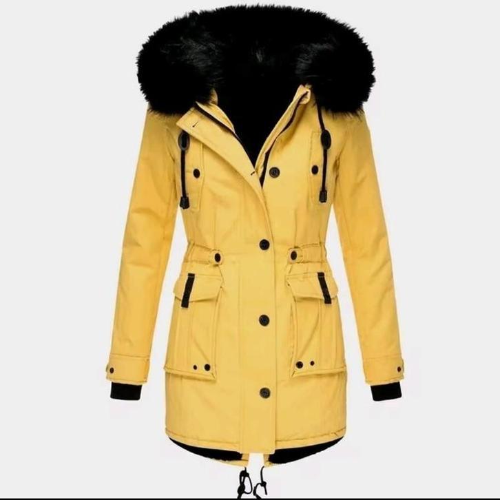 winterjas, Kleding | Dames, Jassen | Winter, Nieuw, Maat 36 (S), Geel, Ophalen of Verzenden