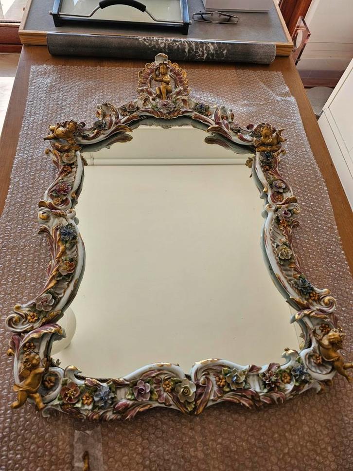 Capodimonte spiegel porselein, Antiek en Kunst, Antiek | Spiegels, Ophalen