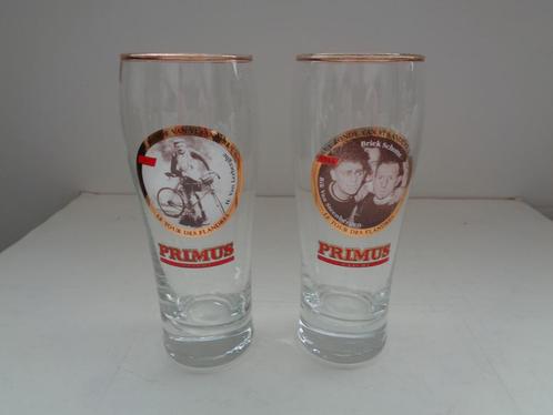 2 bierglazen primus ronde van Vlaanderen 2 gl voor € 3.00, Verzamelen, Biermerken, Zo goed als nieuw, Glas of Glazen, Overige merken