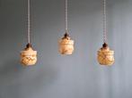 Trio de suspensions Art Déco en opaline et ouraline marbrée, Enlèvement ou Envoi