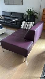 Longchair zetel bordeau leder, Ophalen, Gebruikt, Modern