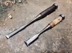 2 vintage Japanse houtbeitels, scherp., Antiquités & Art, Antiquités | Outils & Instruments, Enlèvement ou Envoi
