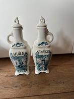 Vintage voorraadflesjes Olijf en vinaigrette kan met deksel, Ophalen of Verzenden