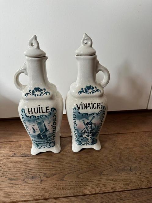 Vintage voorraadflesjes Olijf en vinaigrette kan met deksel, Antiek en Kunst, Antiek | Keukengerei, Ophalen of Verzenden