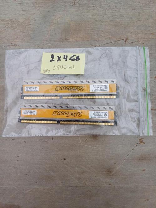 2 x 4 GB RAM Crucial geheugen voor Desktop, Computers en Software, RAM geheugen, Gebruikt, Desktop, 8 GB, DDR3, Ophalen of Verzenden