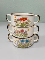 Wildflower servies 3 soepkom soep kom kommen bloemen vintage, Antiek en Kunst, Ophalen of Verzenden