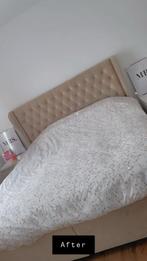 Boxspring met bergruimte 180x200, Ophalen, Beige, Tweepersoons, Zo goed als nieuw