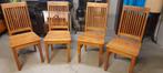 4 strakke teaken stoelen voor binnen/buiten, Ophalen, Gebruikt, Vier, Strak, modern