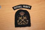 GB WW2-patch” Officer's Royal Navy” + titel "Royal Navy", Verzenden, Marine, Embleem of Badge