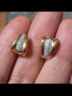 Boucles d’oreilles clips vintage Castafiore diamant, Handtassen en Accessoires, Oorbellen, Ophalen of Verzenden, Wit, Goud