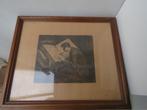 Ets Leon Abry Boekhouder gebogen boven werk ca 1910, Antiek en Kunst, Ophalen of Verzenden