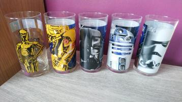 5 verres Star Wars Trilogy Pepsi Cola R2-D2 C-3PO
