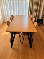Eettafel essenhout natuur + 6 stoelen, Huis en Inrichting, Tafels | Eettafels, Ophalen, Zo goed als nieuw