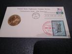 Amerikaanse medaille+postzegel+enveloppe 15 Dec 1970, Timbres & Monnaies, Timbres | Enveloppes premier jour, Enlèvement ou Envoi