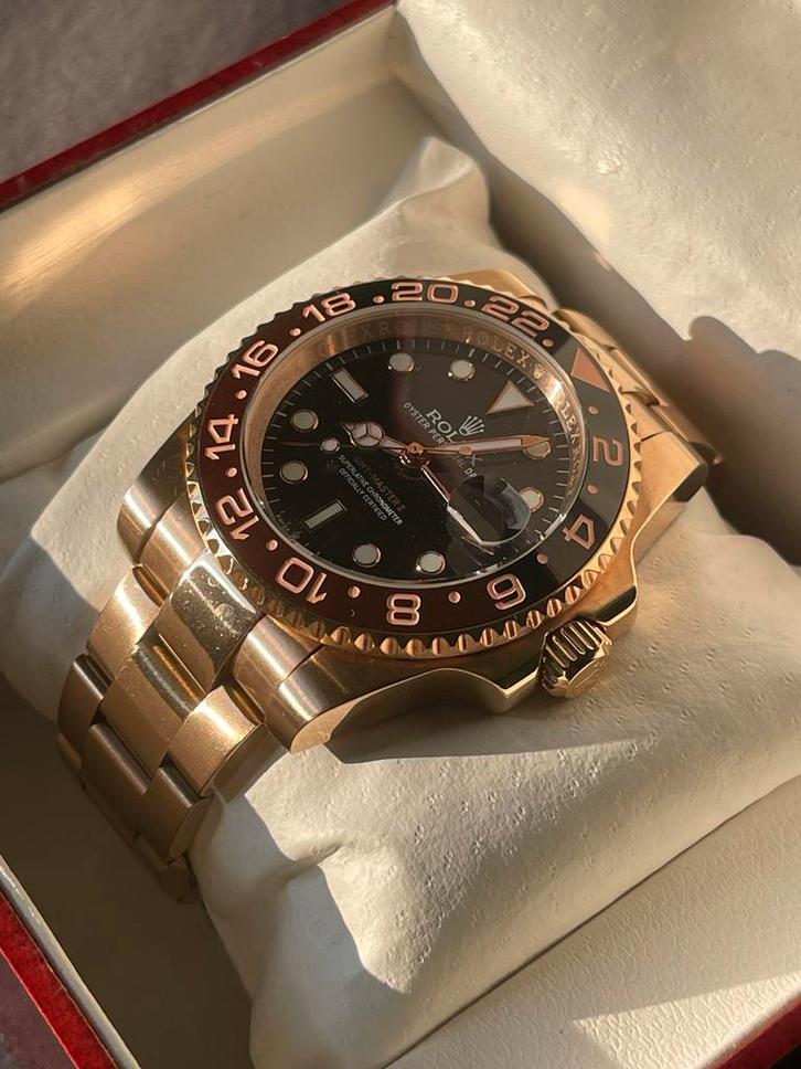 RLX GMT MASTER ROSE, Bijoux, Sacs & Beauté, Montres | Hommes, Comme neuf, Montre-bracelet, Enlèvement ou Envoi