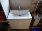 Retro porseleine wastafel + onderkast, Doe-het-zelf en Bouw, Sanitair, Ophalen, Gebruikt, Wastafel