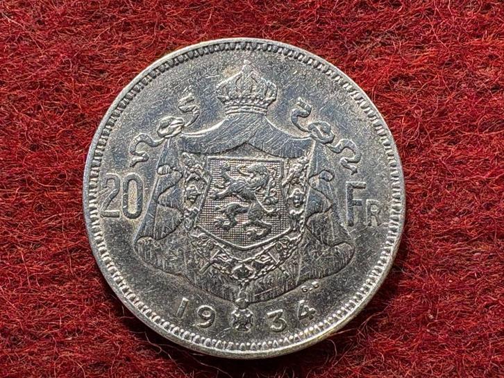 20 Frank Devreese - 1934 NL Pos A (#106#), Postzegels en Munten, Munten | België, Losse munt, Zilver, Zilver, Ophalen of Verzenden