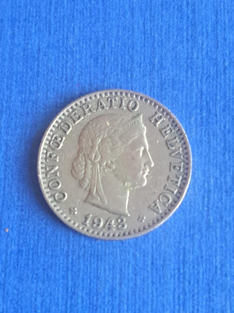 1943 Suisse 20 centimes, Envoi, Autres pays, Monnaie en vrac