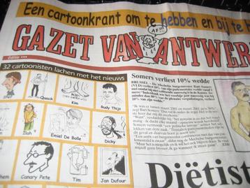 krant geïllustreerd door 32 cartoonisten beschikbaar voor biedingen