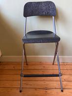 Barkruk zwart, Ikea Franklin, in prima staat, inklapbaar, Huis en Inrichting, Barkrukken, Ophalen, Gebruikt, Met voetsteun, 60 tot 90 cm