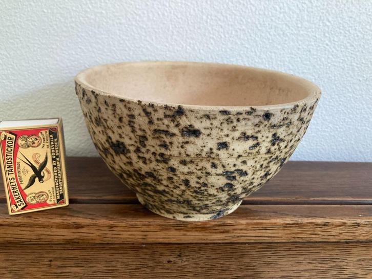 Chamotte potje plantenpotje berkenbast boomschors schaaltje, Tuin en Terras, Bloempotten, Gebruikt, Beton, Binnen, Balkon, Minder dan 40 cm