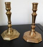 2 antieke koperen kandelaars uit de 19e eeuw, Antiek en Kunst, Ophalen of Verzenden, Koper of Brons