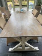 Eiken tafel met 4 stoelen, Huis en Inrichting, Tafels | Eettafels, Ophalen, Gebruikt, Eikenhout, 200 cm of meer