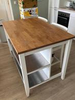 îlot de cuisine IKEA TORNVIKEN et 3 chaises hautes INGOLF, Enlèvement, Utilisé, Blanc