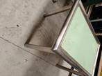 Buitentafel rvs/glas 90x60, Tuin en Terras, Ophalen, Zo goed als nieuw, Rechthoekig, Rvs