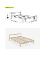 Bed 140 cm * 200 cm, Huis en Inrichting, Slaapkamer | Bedden, Ophalen, Overige kleuren, Natuur kleur, 140 cm