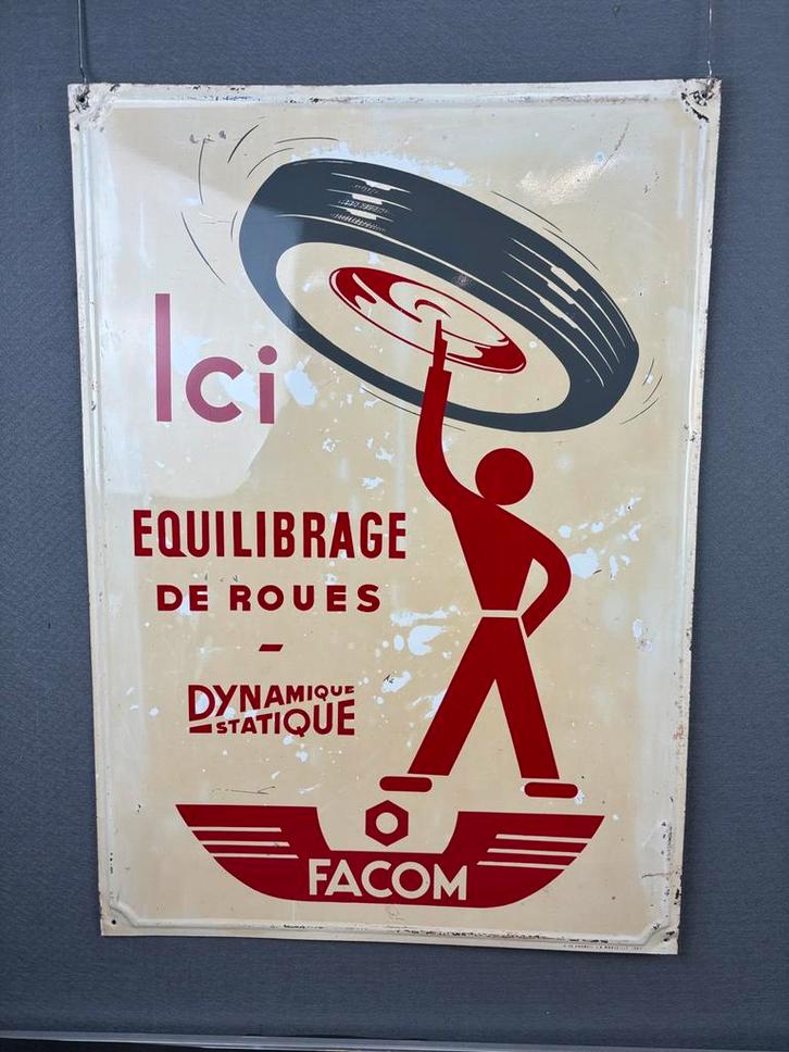 Facom Reclamebord – Banden Balanceer Gereedschap – 1959, Collections, Marques & Objets publicitaires, Comme neuf, Panneau publicitaire