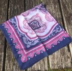 Vintage bandana in Paisley blauw/fuchsia/wit, Kleding | Dames, Maat 38/40 (M), Ophalen of Verzenden, Sjaal, Zo goed als nieuw