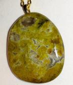 Ketting edelsteen hanger vintage grote groene opaal, Handtassen en Accessoires, Kettingen, Ophalen, Nieuw, Steen of Mineraal, Met edelsteen