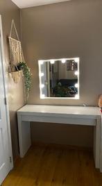 kaptafel met lade, spiegel en verlichting!!!, 100 tot 150 cm, Ophalen of Verzenden, Zo goed als nieuw, Minder dan 100 cm