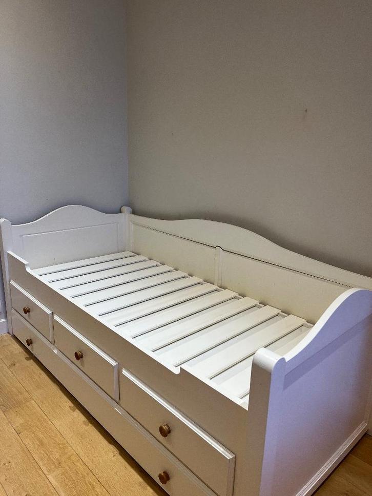 lit 1 place, Maison & Meubles, Chambre à coucher | Canapés-lits, Utilisé, 90 cm, 200 cm, Une personne, Blanc, Enlèvement