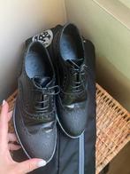 Zwarte leren veterschoenen, Vero Cuoio, Schoenen met lage hakken, Zwart, Ophalen of Verzenden