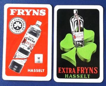 Twee speelkaarten "Fryns" Hasselt, Enlèvement ou Envoi, Utilisé, Carte(s) à jouer