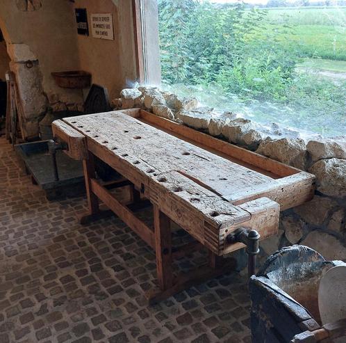 robuuste oude werkbank, Antiek en Kunst, Curiosa en Brocante, Ophalen