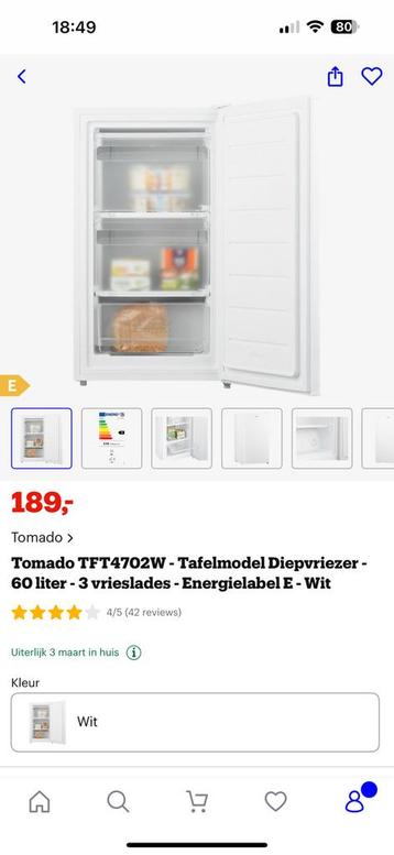 Diepvries tafelmodel, Enlèvement, Neuf